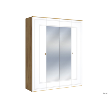 Распашной шкаф Кураж Вега Сапфир Дуб золотистый / Белый глянец Дуб золотистый / Белый глянец