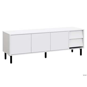 ТВ-тумба todzal Фьерн Белый Премиум / Черный, металл Белый Премиум / Черный, металл