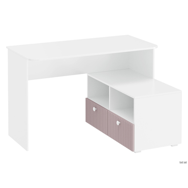 Детский письменный стол ЭтоМебель Фокс Белый / Пудровый Белый / Пудровый