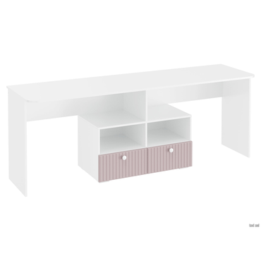 Детский письменный стол ЭтоМебель Фокс Белый / Пудровый Белый / Пудровый