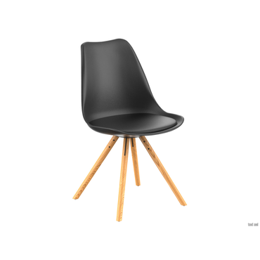 Стул Stepp Колли Эко Черный, пластик / Черный, экокожа / Массив березы 2 шт.