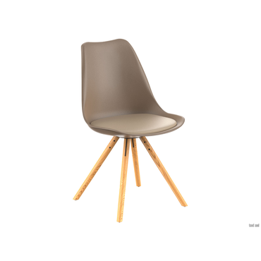 Стул Stepp Колли Эко Капучино, пластик / Капучино, экокожа / Массив березы 4 шт.