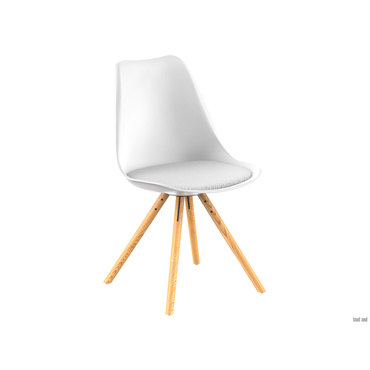 Стул Stepp Колли Белый, пластик / Белый, букле / Массив березы 4 шт.