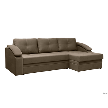 Угловой диван todzal Мэлвин Коричневый, велюр Справа