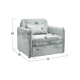 Кресло-кровать todzal Айрон Серебро, велюр Серебро, велюр