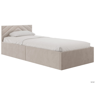 Двуспальная кровать todzal Джос Кремовый, велюр 90х200 см