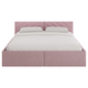 Двуспальная кровать todzal Джос Пудровый, велюр 160х200 см