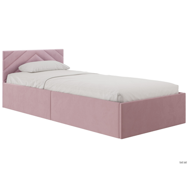 Двуспальная кровать todzal Джос Пудровый, велюр 90х200 см