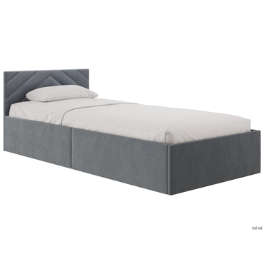 Двуспальная кровать todzal Джос Серый, велюр 90х200 см