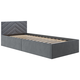 Двуспальная кровать todzal Джос Серый, велюр 90х200 см