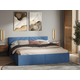Двуспальная кровать todzal Джос Синий, велюр 160х200 см