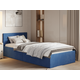 Двуспальная кровать todzal Джос Синий, велюр 90х200 см