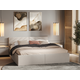 Двуспальная кровать todzal Джос Кремовый, велюр 140х200 см