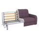 Прямой диван todzal Торонто Фиолетовый, велюр С ящиком