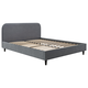 Двуспальная кровать todzal Эни Серый, велюр 180х200 см