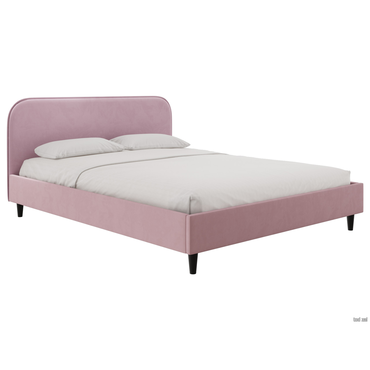 Двуспальная кровать todzal Эни Пудровый, велюр 120х200 см