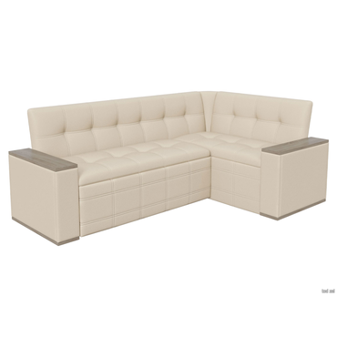 Кухонный уголок Budunov Group Квадро 4 Дуб сонома трюфель, ЛДСП / Бежевый, экокожа Дуб сонома трюфель, ЛДСП / Бежевый, экокожа