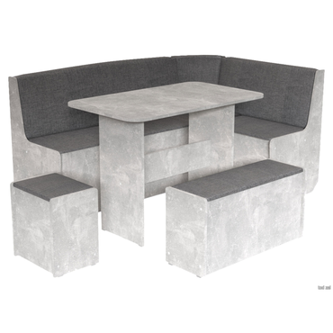 Кухонный уголок Budunov Group Чикаго Ателье светлый, ЛДСП / Серый, ткань Ателье светлый, ЛДСП / Серый, ткань