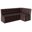 Скамья угловая со спальным местом Квадро, кожзам коричневый