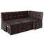 Скамья угловая со спальным местом Квадро, кожзам коричневый