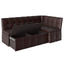 Скамья угловая со спальным местом Квадро, кожзам коричневый
